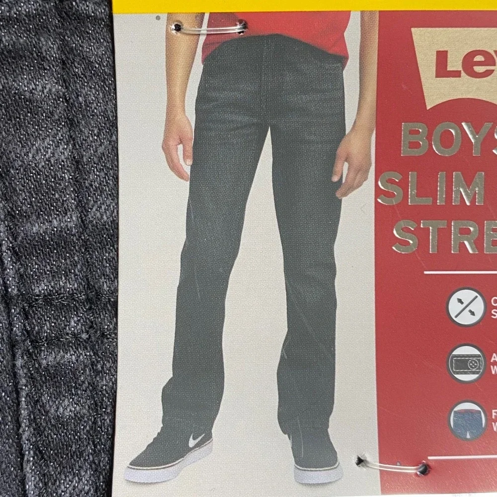 Levis Boys 511 Slim Flex Stretch Jeans Black Size 12 Regular‎ NWT